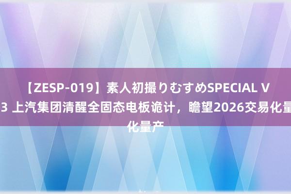 【ZESP-019】素人初撮りむすめSPECIAL Vol.3 上汽集团清醒全固态电板诡计，瞻望2026交易化量产