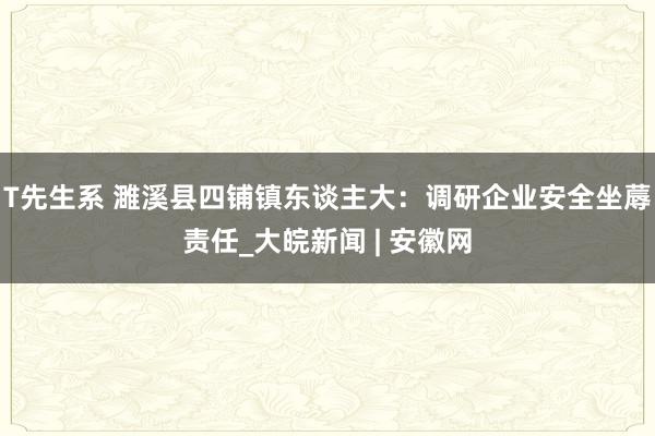 T先生系 濉溪县四铺镇东谈主大：调研企业安全坐蓐责任_大皖新闻 | 安徽网