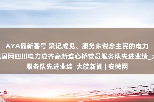 AYA最新番号 紧记成见、服务东说念主民的电力先行官代表——记国网四川电力成齐高新连心桥党员服务队先进业绩_大皖新闻 | 安徽网