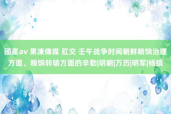 國產av 果凍傳媒 肛交 壬午战争时间朝鲜粮饷治理方面、粮饷转输方面的辛勤|明朝|万历|明军|杨镐