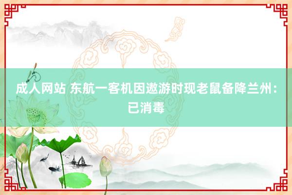 成人网站 东航一客机因遨游时现老鼠备降兰州：已消毒